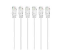 Mygatti Câble Ethernet CAT 6 blanc 0.5m/6 pièces,slim/Ultra Fin OD:2.8mm, 50cm UTP Câble Internet 1.0 Gbit/s,Lan RJ45,pour modems,routeurs,commutateurs,ordinateurs portables,imprimantes etc