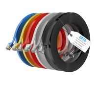 Mygatti Câble Ethernet plat CAT6-5 m/6 pièces -multicolore- Gigabit câble réseau Internet haut débit avec connecteur RJ45 compact, Câble patch fin, mince, flexible, POE, UTP,pour Routeur Modem