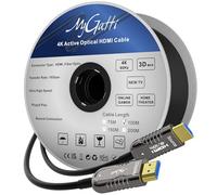 Mygatti Câble fibre optique HDMI 4K-100 mètres,câble optique HDMI 2.0,4K@ 60 Hz/18 Gbps High Speed UHD Fiber Optic AOC,4:4:4 RVB,boîtier en alliage de zinc,diamètre extérieur fin : 4,8 mm