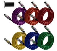 Mygatti Câble Microphone XLR 10m-Lot de 6-Multicolore,mâle vers femelle | câble patch DMX équilibre blindé 3 broches,Avec suppression EMI et RFI,Compatible avec amplificateur,hautparleur