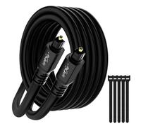 Mygatti Câble Optique Audio 40m,S/PDIF Toslink Câble Audio Numérique | Dolby DTS Sound, Cable Fibre Optique pour Home Cinema, Barre de Son, PS4/Xbox One, TV, Amplificateur etc +5 Attaches de Cable