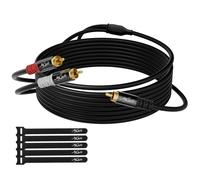 Mygatti Cable r¨¦partiteur cinch en Y 15 m,RCA 1 male vers 2 male,cable audio st¨¦r¨¦o,pour home cin¨¦ma, cha?ne hi-fi, amplificateur, haut-parleur.plaqu¨¦ or 24 carats,OD: 5,0 mm,+ 5 serre-cables