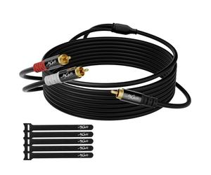 Mygatti Cable r¨¦partiteur cinch en Y 2 m,RCA 1 male vers 2 male,cable audio st¨¦r¨¦o,pour home cin¨¦ma, cha?ne hi-fi, amplificateur, haut-parleur.plaqu¨¦ or 24 carats,OD: 5,0 mm,+ 5 serre-cables
