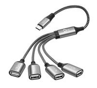Mygatti Câble Répartiteur USB C Mâle vers 4 Ports USB A 2.0 Femelle 0,5 m,Type C vers 4 ports USB A,adaptateur répartiteur USB 2.0,pour MacBook,iPhone 15 16,iPad 10 Air 4 5 Mini 6,Galaxy S24 S23
