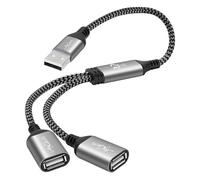 Mygatti Câble répartiteur USB Y 0,5 m,1 à 2 répartiteurs,Double Port USB 2.0,Type A Mâle vers 2 Femelle Extension câble de Charge/données,pour Ordinateur Portable,Mac,PS5, PS4,Xbox One X/S
