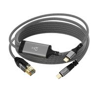 Mygatti Câble USB-C+100W PD vers Ethernet (3 mètres),Adaptateur réseau 1 Gbps Type C vers RJ45 LAN avec Alimentation-Compatible avec Ordinateur Portable, MacBook, Dell XPS,iPad Pro, iPhone ecc