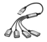 Mygatti Câble USB Répartiteur 4 ports 0,5 m,Type A Mâle vers 4 ports USB A femelle,adaptateur répartiteur USB 2.0,Multi Cordon Multiple Porte Multiprise Extender,pour PC,TV,voiture, lampes LED