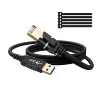 Mygatti Câble USB vers Ethernet 1 m, type A 3.0 mâle vers RJ45, câble adaptateur réseau Gigabit CAT 6 LAN, compatible avec ordinateur portable, PC, commutateur et plus encore, avec 5 serre-câbles