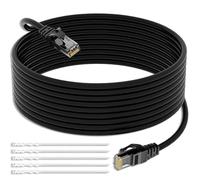 Mygatti CAT5E Câble réseau Ethernet 40 mètres, câble réseau et patch étanche à usage extérieur, Enterrement direct,RJ45, 24AWG, 1,0 Gbit/s 350 MHz, CCA, UTP, avec 25 attaches de câble