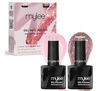 MyGel by MYLEE Pink & Glitter Duo Vernis à Ongles Gel Set 2x10ml UV/LED Nail Art Manucure Pédicure pour Usage Professionnel et Domestique - Longue durée et facile à utiliser