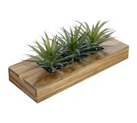 MyGift Grandes plantes vertes artificielles de 38,1 cm en bois d'acacia massif de qualit suprieure, dcoration de table, fausse verdure avec r