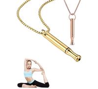 MYGLOAR 2 pièces Chaîne de respiration, collier de méditation, collier de pleine conscience, collier de respiration pour les amateurs de méditation, de yoga, de danse, de calme, Or + Or rose