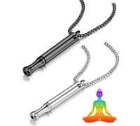 MYGLOAR 2 pièces Chaîne de respiration, collier de méditation, collier de pleine conscience, collier de respiration pour les amateurs de méditation, de yoga, de danse, de calme, de cérémonie du thé