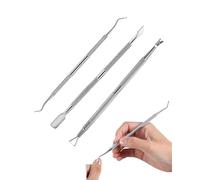 MYGLOAR 3PCS Exfoliant profession, exfoliant en acier inoxydable, repousse-cuticules et grattoir à vernis à ongles, dissolvant de vernis à ongles en métal gélatineux à 2 faces à vendre