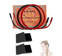 MYGLOAR Bracelet rouge, bracelet en tissu Kabbale, protection bébé, hommes, femmes, porte-bonheur tibétain fait main, porte-bonheur bouddhiste, tissé (Rouge et Noir)