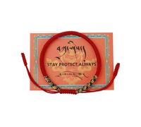 MYGLOAR Bracelet rouge, bracelet en tissu Kabbale, protection bébé, hommes, femmes, porte-bonheur tibétain fait main, porte-bonheur bouddhiste, tissé (rouge)