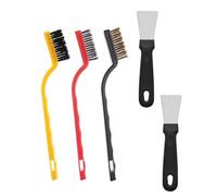MYGLOAR Ensemble de 5 mini brosses et lames de nettoyage, ensemble de brosses et de lames, poils en nylon, petite brosse métallique pour nettoyer les scories de soudage, la saleté et la rouille