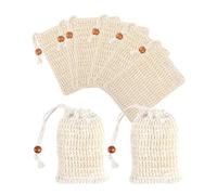 MYGLOAR Lot de 8 sacs à savon bio testés en laboratoire - Sacs à savon en sisal - Maille à savon extra large pour shampoing solide - Sacs à savon naturels - Sacs à savon en maille de savon solide