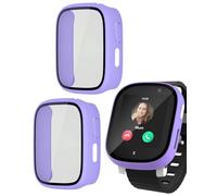 MYGLOAR Pack de 2 coques pour Xplora XGO 3/ Xplora Kidzi - Protection intégrale avec protecteur d'écran en verre trempé HD, coque de protection ultra-mince et résistante aux rayures Violet Clair
