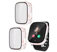 MYGLOAR Pack de 2 coques pour Xplora XGO 3/ Xplora Kidzi - Protection intégrale avec protecteur d'écran en verre trempé HD, coque de protection ultra-mince et résistante aux rayures Vache Rose