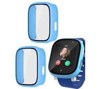 MYGLOAR Pack de 2 coques pour Xplora XGO 3/ Xplora Kidzi - Protection intégrale avec protecteur d'écran en verre trempé HD, coque de protection ultra-mince et résistante aux rayures - bleu
