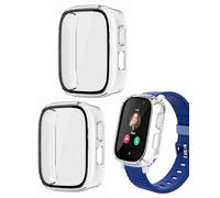 MYGLOAR Pack de 2 coques pour Xplora XGO 3/ Xplora Kidzi - Protection intégrale avec protecteur d'écran en verre trempé HD, coque de protection ultra-mince et résistante aux rayures Transparent