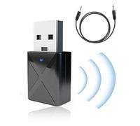 MYGLOAR Récepteur Bluetooth USB 5.1 pour Voiture 2025 avec AUX 3,5 mm, Interface USB Plug and Play, Microphone intégré, Double Connexion pour Voiture/PC/TV/Haut-parleurs filaires (Bluetooth 5.0)