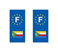 Mygoodprice Autocollant Plaque immatriculation Drapeau Comores Auto