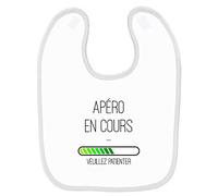 Mygoodprice Bavoir bébé imprimé apéro en cours Blanc