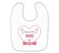 Mygoodprice Bavoir bébé imprimé bonne fête mamie cœur rouge Blanc