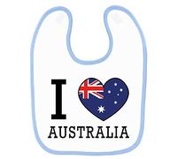 Mygoodprice Bavoir bébé imprimé drapeau i love australie Bleu