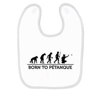 Mygoodprice Bavoir bébé imprimé évolution pétanque 2 Blanc
