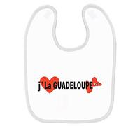 Mygoodprice Bavoir bébé imprimé j'aime la guadeloupe Blanc