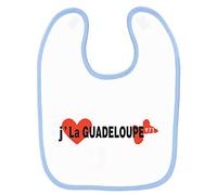 Mygoodprice Bavoir bébé imprimé j'aime la guadeloupe Bleu