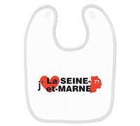 Mygoodprice Bavoir bébé imprimé j'aime la seine-et-marne Blanc