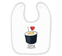 Mygoodprice Bavoir bébé imprimé love sushi Blanc
