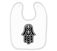 Mygoodprice Bavoir bébé imprimé main de fatma Blanc