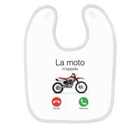 Mygoodprice Bavoir bébé imprimé moto cross m'appelle Blanc