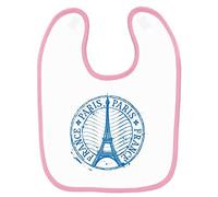 Mygoodprice Bavoir bébé imprimé paris tampon Rose