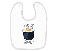 Mygoodprice Bavoir bébé imprimé pas de sushi Blanc
