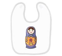 Mygoodprice Bavoir bébé imprimé poupée russe Blanc