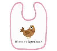 Mygoodprice Bavoir bébé kaamelott elle est ou la poulette 2 Rose