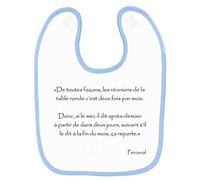 Mygoodprice Bavoir bébé kaamelott table ronde perceval Bleu