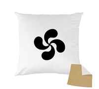 Mygoodprice Housse de Coussin Bicolore imprimé 40x40 cm Croix Basque Moka