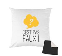 Mygoodprice Housse de Coussin Bicolore imprimé 40x40 cm Kaamelott C'est Pas Faux 2 Noir