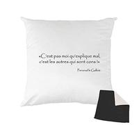 Mygoodprice Housse de Coussin Bicolore imprimé 40x40 cm Kaamelott Perceval explique Mal Noir