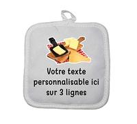 Mygoodprice Manique Gant de Cuisine Pictogramme Raclette avec Texte Personnalisable