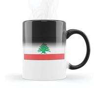 Mygoodprice MUG Magique qui change de couleur sensible à la chaleur - Thermosensible - en céramique au motif Drapeau Lebanon