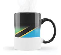 Mygoodprice MUG Magique qui change de couleur sensible à la chaleur - Thermosensible - en céramique au motif Drapeau Tanzanie