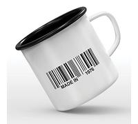 Mygoodprice MUG tasse émaillée au motif Anniversaire code barre 1976